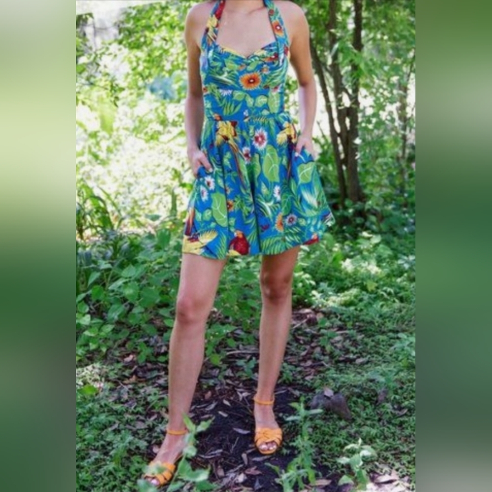 Trashy Diva Lena Romper Jungle Parrots 16 BNWT